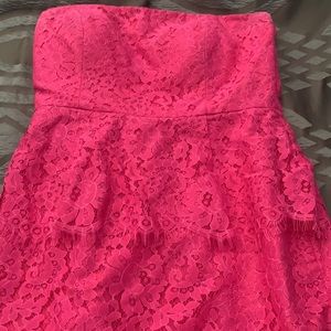 Pink strapless dress